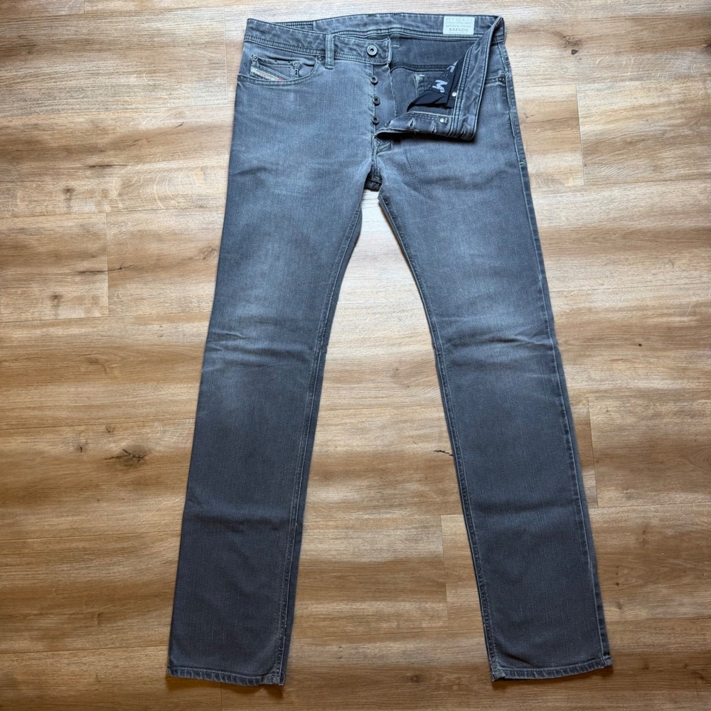 Diesel Safado Jeans Men 33x34 Gray Regular Slim Straight Stretch Denim 008Y8